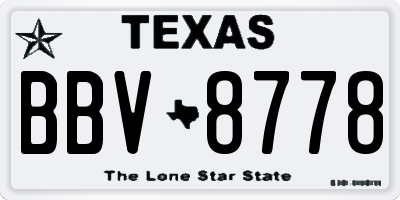 TX license plate BBV8778