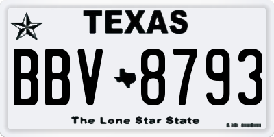 TX license plate BBV8793