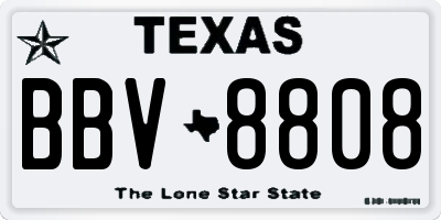 TX license plate BBV8808