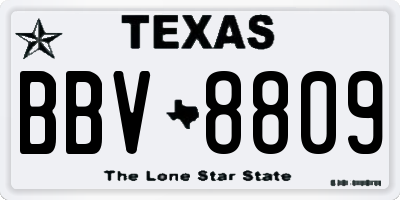 TX license plate BBV8809