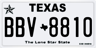 TX license plate BBV8810