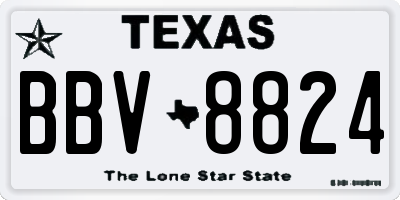 TX license plate BBV8824
