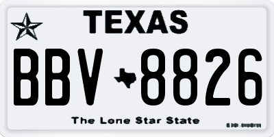 TX license plate BBV8826