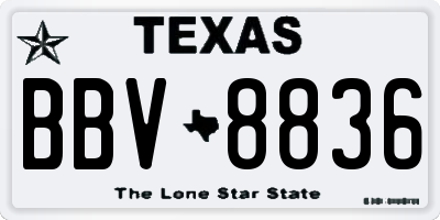 TX license plate BBV8836