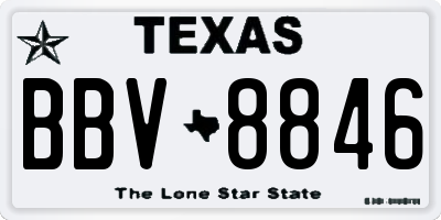 TX license plate BBV8846
