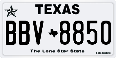 TX license plate BBV8850