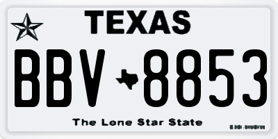 TX license plate BBV8853