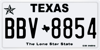 TX license plate BBV8854