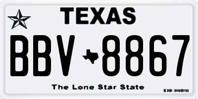 TX license plate BBV8867