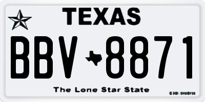 TX license plate BBV8871