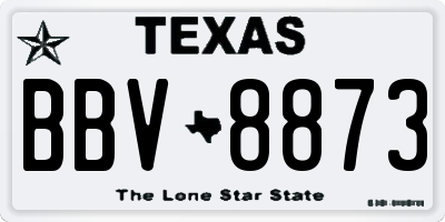 TX license plate BBV8873