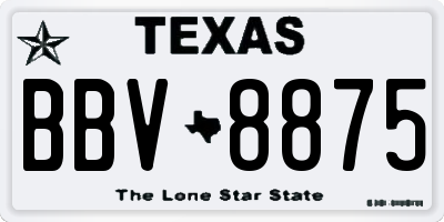 TX license plate BBV8875