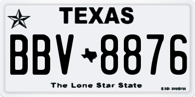 TX license plate BBV8876