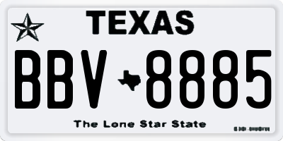 TX license plate BBV8885