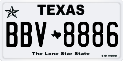 TX license plate BBV8886