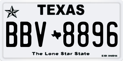 TX license plate BBV8896
