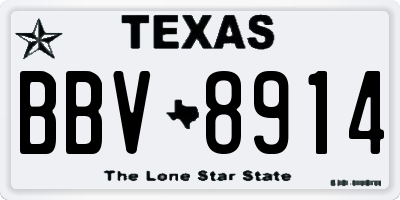 TX license plate BBV8914