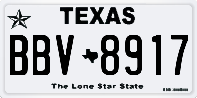 TX license plate BBV8917