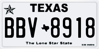 TX license plate BBV8918