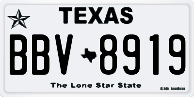 TX license plate BBV8919