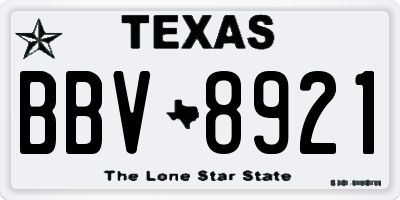 TX license plate BBV8921
