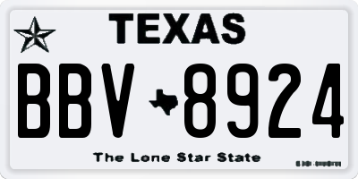 TX license plate BBV8924