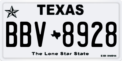 TX license plate BBV8928