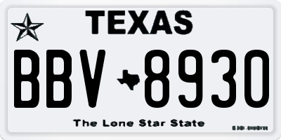 TX license plate BBV8930