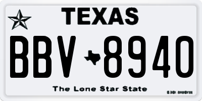 TX license plate BBV8940