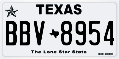 TX license plate BBV8954