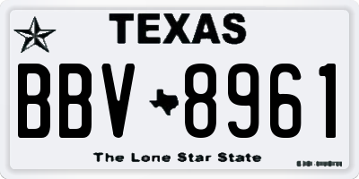 TX license plate BBV8961