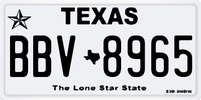 TX license plate BBV8965
