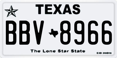 TX license plate BBV8966