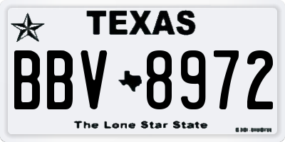 TX license plate BBV8972