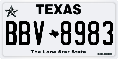 TX license plate BBV8983