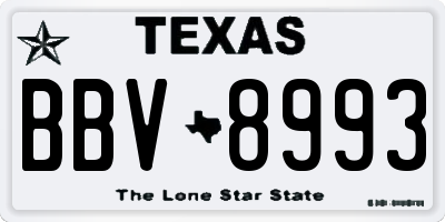 TX license plate BBV8993