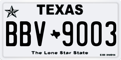 TX license plate BBV9003