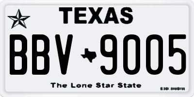 TX license plate BBV9005