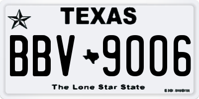 TX license plate BBV9006
