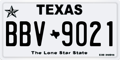 TX license plate BBV9021