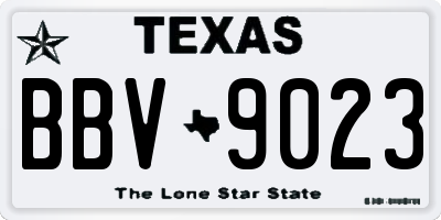 TX license plate BBV9023