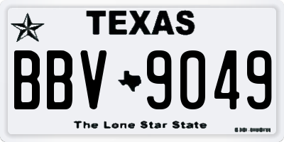 TX license plate BBV9049
