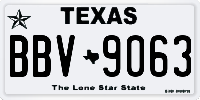 TX license plate BBV9063
