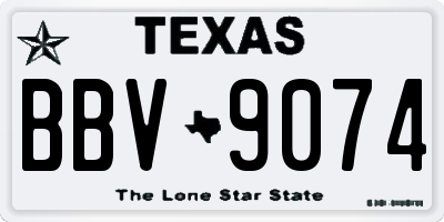TX license plate BBV9074