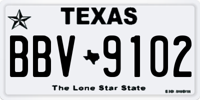 TX license plate BBV9102