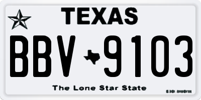 TX license plate BBV9103