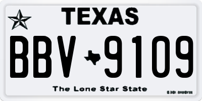 TX license plate BBV9109