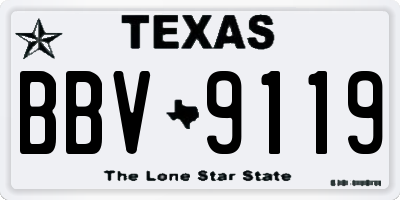 TX license plate BBV9119