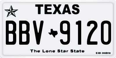 TX license plate BBV9120