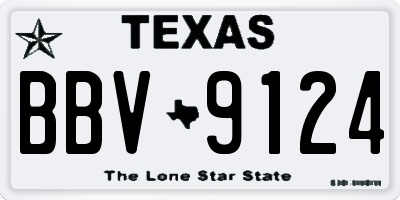 TX license plate BBV9124